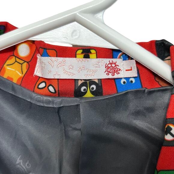 You Look Ugly Today Marvel Mini Figures Holiday Suit Mens Sz L Red Fun Christmas - Picture 3 of 7